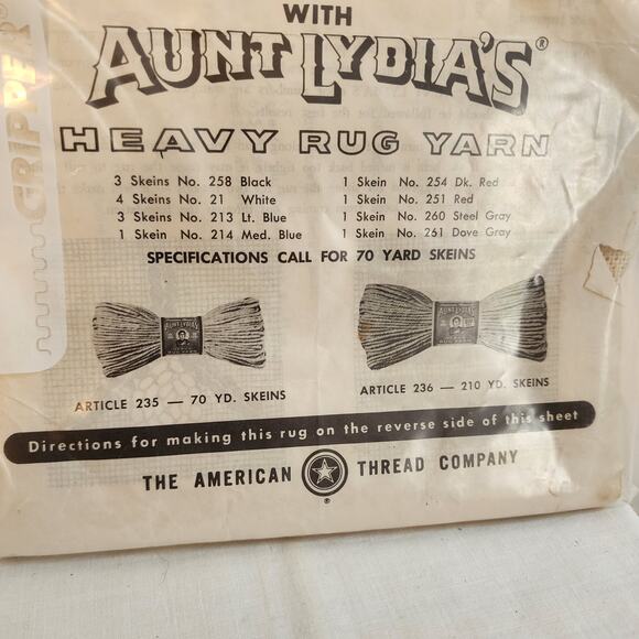 Vtg Aunt Lydia’s Red Barn Rug No 678 Punch Needle Foundation 24x36 Kit - Picture 2 of 10